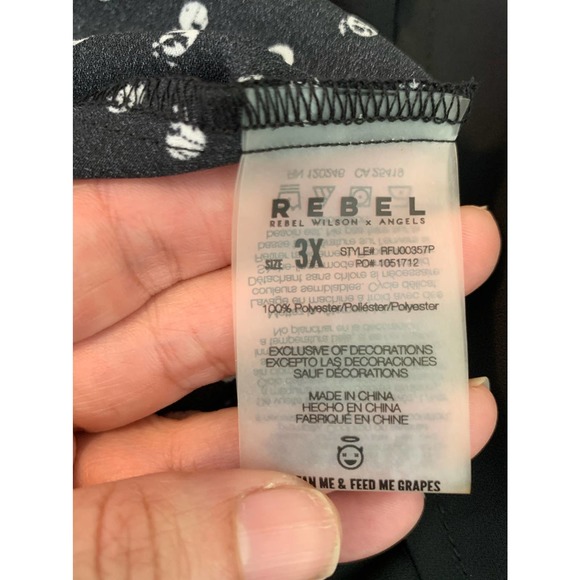 Rebel long sleeves black polka dots belted mini dress size 3X - Picture 6 of 14